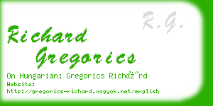 richard gregorics business card